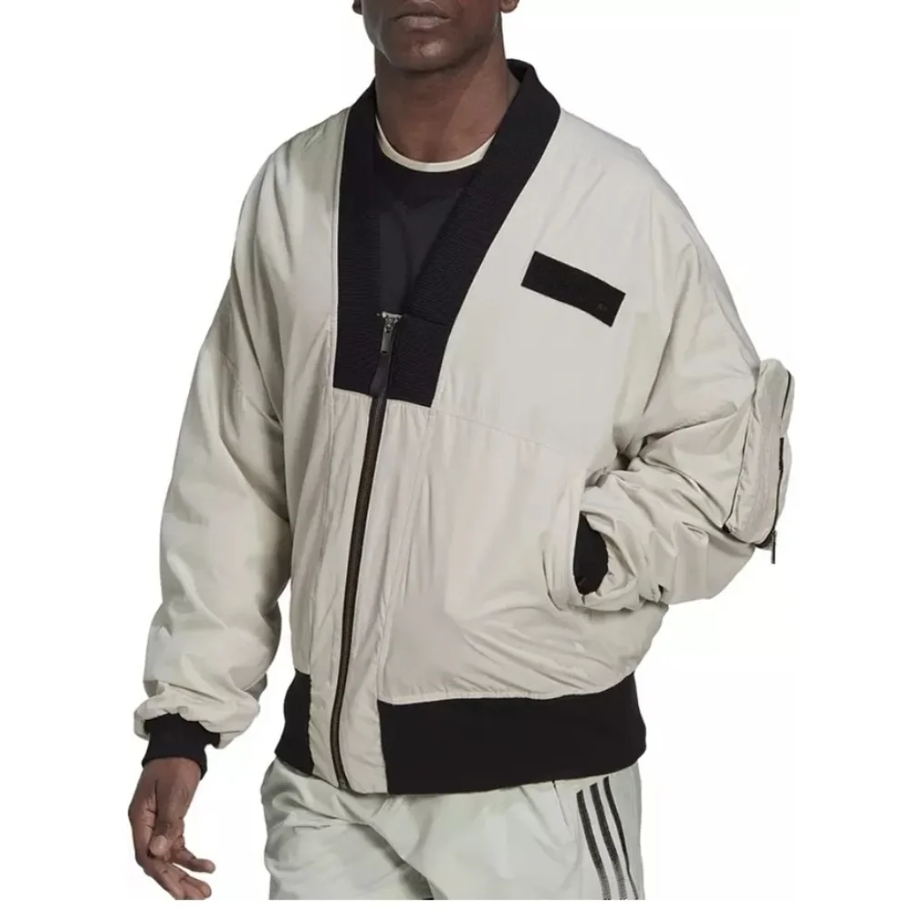 adidas Parley Bomber Jacket Mens Large‎ Alumina Full Zip